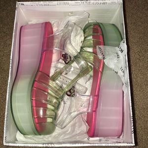 jelly plat form sandals